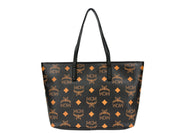 MCM Aren Black Leather Shoulder Tote Bag