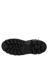 Black Stud Platform Combat High Boots Shoes