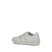 White Calf Leather Bos Taurus Sneakers