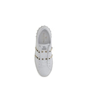 White Calf Leather Bos Taurus Sneakers