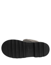 Black Leather Mid Calf Chunky Men Boots Shoes