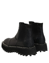 Black Chelsea Boots Leather Slip On Men Shoes