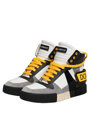 Dolce & Gabbana Multicolor Leather High Top Sneakers Shoes Dolce & Gabbana