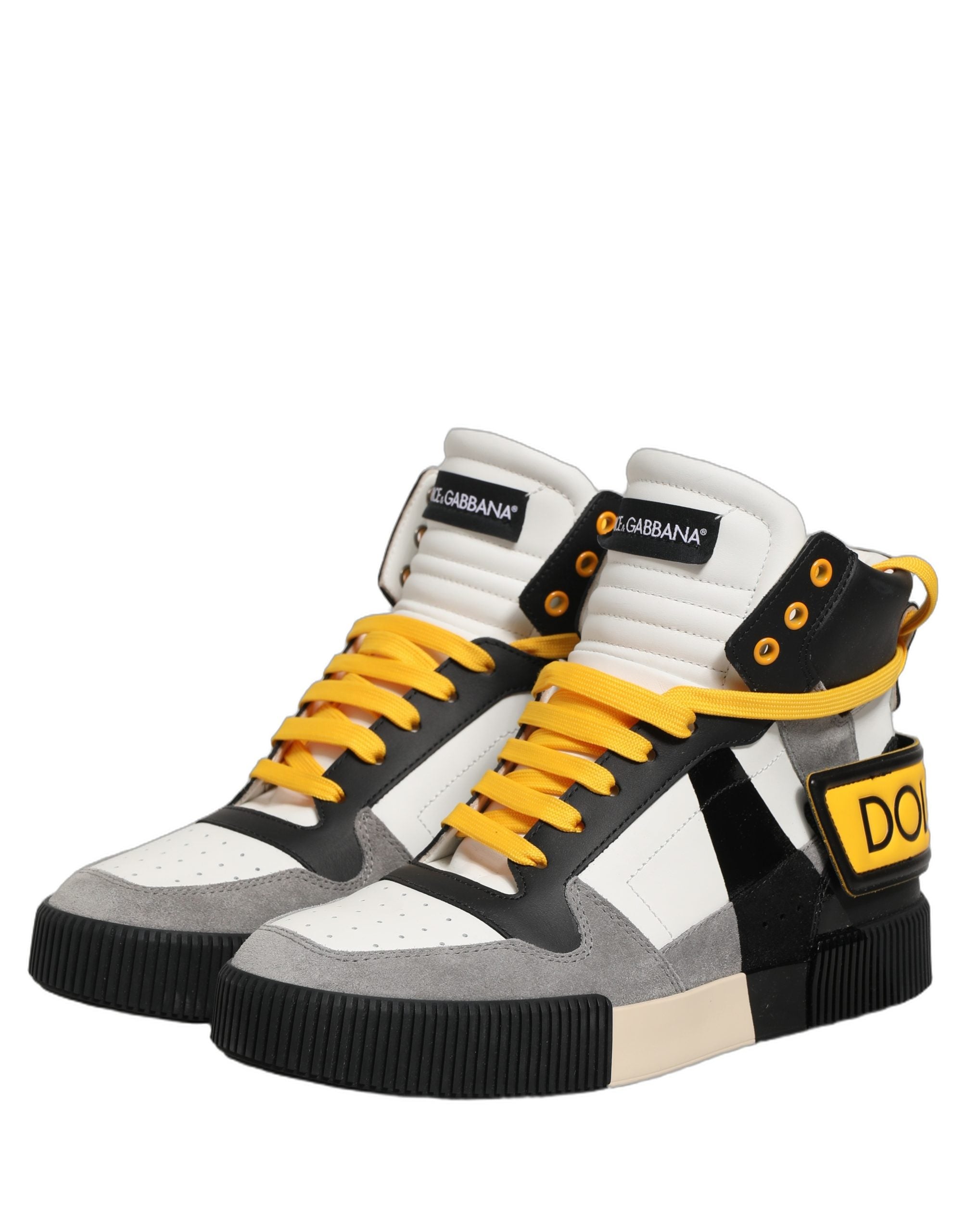 Dolce & Gabbana Multicolor Leather High Top Sneakers Shoes Dolce & Gabbana
