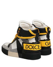 Dolce & Gabbana Multicolor Leather High Top Sneakers Shoes Dolce & Gabbana