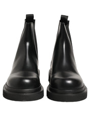 Black Chelsea Boots Leather Slip On Men Shoes