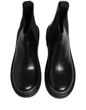 Black Chelsea Boots Leather Slip On Men Shoes