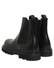 Black Chelsea Boots Leather Slip On Men Shoes