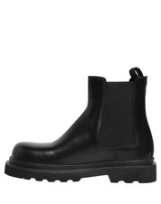 Black Chelsea Boots Leather Slip On Men Shoes