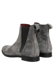 Dolce & Gabbana Gray Suede Leather Chelsea Boots Shoes Dolce & Gabbana