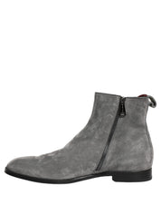 Dolce & Gabbana Gray Suede Leather Chelsea Boots Shoes Dolce & Gabbana