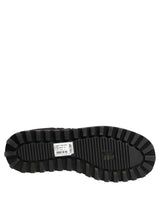 Black Quilted Effect Mid Calf Boots Shoes