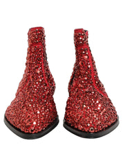 Red Embellished Chelsea Ankle Boots Shoes
