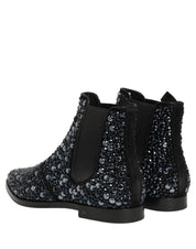 Black Embellished Chelsea Ankle Boots Shoes