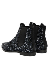 Black Embellished Chelsea Ankle Boots Shoes