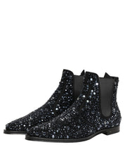 Black Embellished Chelsea Ankle Boots Shoes