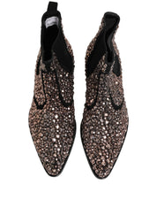Silver Embellished Chelsea Ankle Boots Shoes