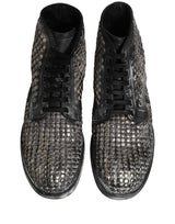 Black Leather Runway Studs Ankle Boots Shoes