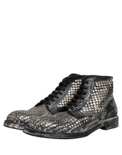 Black Leather Runway Studs Ankle Boots Shoes