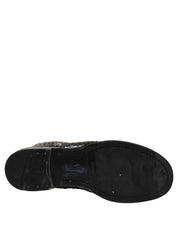 Black Leather Runway Studs Ankle Boots Shoes