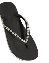Black Embellished Rubber Flip Flops Men Shoes