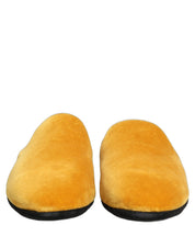 Yellow Suede Slides Flat Slipper Men Shoes