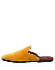 Yellow Suede Slides Flat Slipper Men Shoes