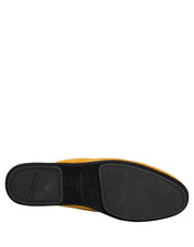Yellow Suede Slides Flat Slipper Men Shoes