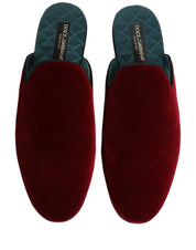 Red Suede Slides Flat Slipper Men Shoes