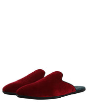 Red Suede Slides Flat Slipper Men Shoes
