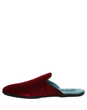 Red Suede Slides Flat Slipper Men Shoes
