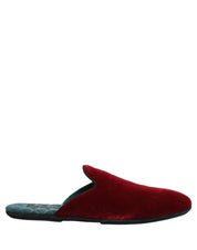 Red Suede Slides Flat Slipper Men Shoes
