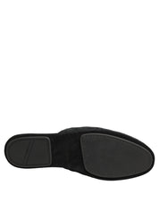 Black Floral Brocade Slides Slippers Shoes