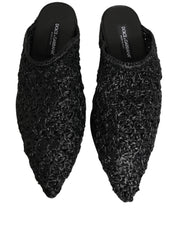 Black Mules Slides Slippers Men Flats Shoes