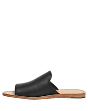 Brown Leather Slides Sandals Flats Men Shoes