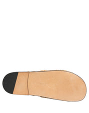 Beige Straw Raffia Slides Sandals Flats Shoes
