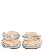 Silver Rope Slides Sandals Flip Flops Shoes