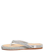Silver Rope Slides Sandals Flip Flops Shoes
