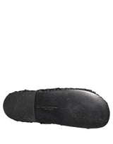 Black Straw Raffia Slides Sandals Flats Shoes