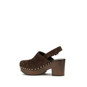Brown Calf Leather Bos Taurus Clogs