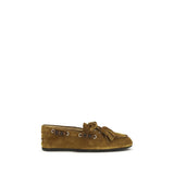 Beige Calf Leather Bos Taurus Slip-On Loafers