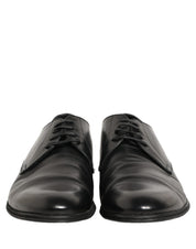 Black Leather Men Derby Dress Formal Shoes