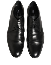 Black Leather Men Derby Dress Formal Shoes
