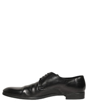 Black Leather Men Derby Dress Formal Shoes