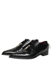Black Leather Men Derby Dress Formal Shoes