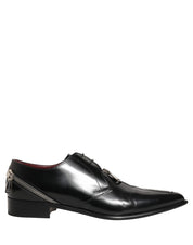 Dolce & Gabbana Black Leather Men Derby Dress Formal Shoes