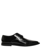 Dolce & Gabbana Black Leather Men Derby Dress Formal Shoes