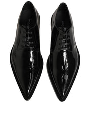 Dolce & Gabbana Black Leather Men Derby Dress Formal Shoes Dolce & Gabbana