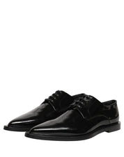 Dolce & Gabbana Black Leather Men Derby Dress Formal Shoes Dolce & Gabbana