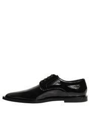 Dolce & Gabbana Black Leather Men Derby Dress Formal Shoes Dolce & Gabbana